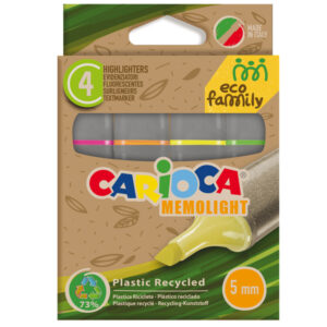 EVIDENZIATORI MEMOLIGHT ECO FAMILY - COLORI ASSORTITI - CARIOCA - SCATOLA 4 PEZZI 90794