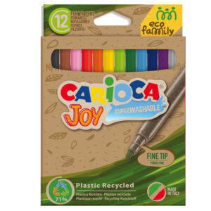 PENNARELLI JOY ECO FAMILY - LAVABILI - COLORI ASSORTITI - CARIOCA - SCATOLA 12 PEZZI 90791