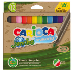 PENNARELLI JUMBO ECO FAMILY - LAVABILI - COLORI ASSORTITI - CARIOCA - SCATOLA 12 PEZZI 90792