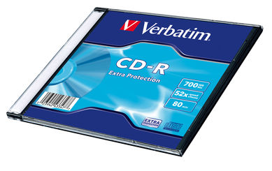 VERBATIM - SCATOLA 200 CD-R DATALIFE SINGLE PACK - SLIM CASE - SERIGRAFATO - 1X-48X - 43347 - 700MB VERCDP70048SLS