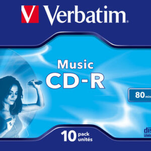 VERBATIM - SCATOLA 10 CD-R MUSIC LIVE IT SERIGRAFATO - COLORATO - 43365 - 80MIN VERBCDRA80STK