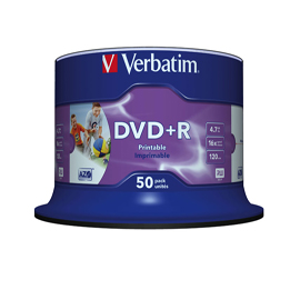 VERBATIM - SCATOLA 50 DVD+R - STAMPABILE - 43512 - 4,7GB VERBDVD43512