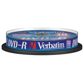 VERBATIM - SCATOLA 10 DVD-R - SERIGRAFATO - 43523 - 4,7GB VERDVD-R4716S
