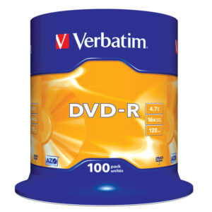 VERBATIM - SCATOLA 100 DVD-R - SERIGRAFATO - 43549 - 4,7GB VERBDVD-R47SE