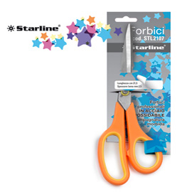 FORBICI - 21,5 CM - LAMA IN ACCIAIO - IMPUGNATURA GOMMA MORBIDA - ARANCIONE - STARLINE STL2107