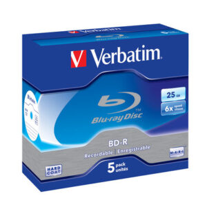 VERBATIM - SCATOLA 5 DVD BLU RAY BD-R SL - JEWEL CASE - BIANCO/BLU - 43715 - 25GB VERBDVDBD-R25C