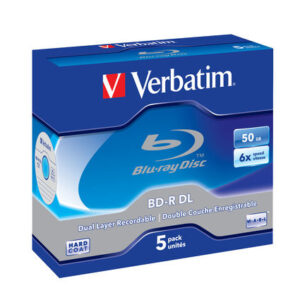 VERBATIM - SCATOLA 5 DVD BLU RAY BD-R SL - JEWEL CASE - BIANCO/BLU - 43748 - 50GB VERBDVDBD-R50C