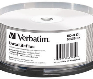VERBATIM - SCATOLA 25 BLU RAY BD-R - STAMPABILE - 43749 - 50GB VERBDVDBD-RWB6