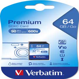 VERBATIM - SCHEDA SDHC XC CLASS UH S-1 - 44024 - 64BG VERB44024