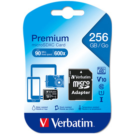 VERBATIM - MICRO SDXC - CON ADATTATORE - 44087 - 256GB VERB44087