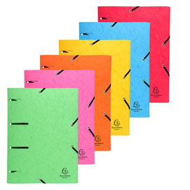 CARTELLINA 3 LEMBI FORATA - CON ELASTICO PUNCHY - CARTONCINO LUSTRE' - A4 - COLORI ASSORTITI - EXACOMPTA 82461