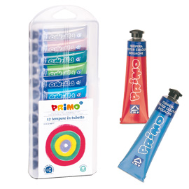 TUBI TEMPERE - 12 ML - COLORI ASSORTITI - PRIMO - ASTUCCIO 12 PEZZI 71123