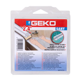 SIGILLANTE ADESIVO PER DOCCIA E LAVABI SANY 22MM X 2,4MT BIANCO GEKO 101951