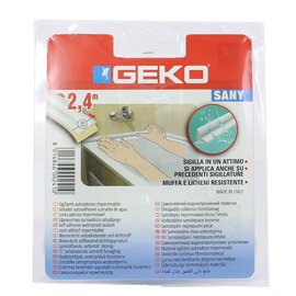 SIGILLANTE ADESIVO PER DOCCIA E LAVABI SANY 40MM X 2,4MT BIANCO GEKO 101952
