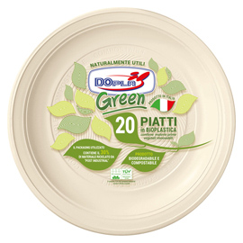 PIATTI FRUTTA BIODEGRADABILI - MATER-BI - DIAMETRO 170 MM - AVORIO - DOPLA - CONF. 20 PEZZI 96696