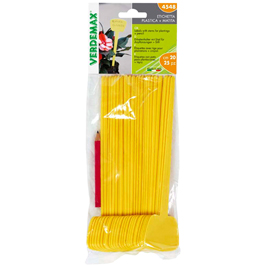 BUSTA 25 ETICHETTE DIRITTE CON GAMBO - 5 X 4 X 20 CM - VERDEMAX 98837