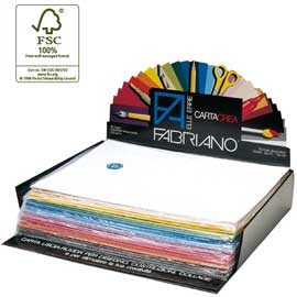 CARTONCINO CARTACREA - 35X50CM - 220GR - COLORI ASSORTITI - FABRIANO - EXPO 260 PEZZI 60927