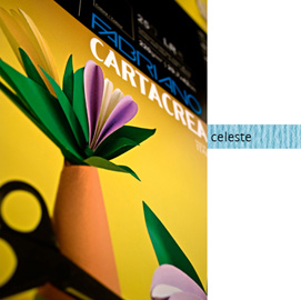 CARTONCINO CARTACREA - 35X50CM - 220GR - CELESTE 118 - FABRIANO -  BLISTER 10  FOGLI 59686