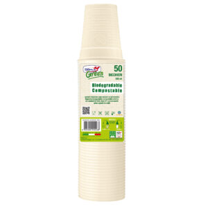 BICCHIERI BIODEGRADABILI - MATER-BI - 200 ML - AVORIO - DOPLA - CONF. 50 PEZZI 96699