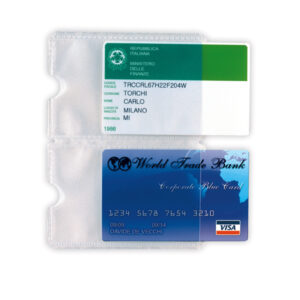 BUSTA PORTA CARD - 5,8X8,7 CM - 2 TASCHE - TRASPARENTE - SEI ROTA 89443