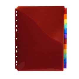 DIVISORI NEUTRI A 12 TACCHE - PP - A4 MAXI - CON PORTAETICHETTA - COLORI ASSORTITI -EXACOMPTA 102333