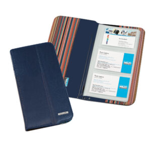 PORTABIGLIETTI DA VISITA PROFESSIONAL - SIMILPELLE - BLU - 12,5X23,5 CM - NIJI 60404