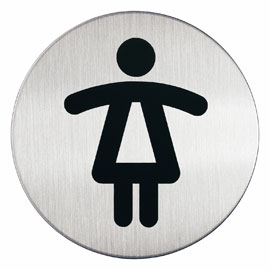 PITTOGRAMMA ADESIVO - WC DONNE - ACCIAIO - DIAMETRO 8,3 CM - DURABLE 61376