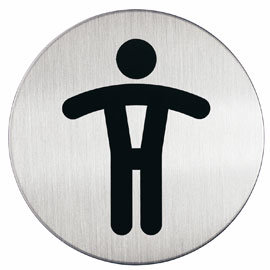 PITTOGRAMMA ADESIVO - WC UOMINI - ACCIAIO - DIAMETRO 8,3 CM - DURABLE 61377