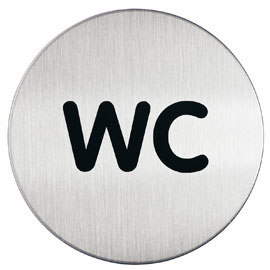 PITTOGRAMMA ADESIVO - WC - ACCIAIO - DIAMETRO 8.3 CM - DURABLE 61379