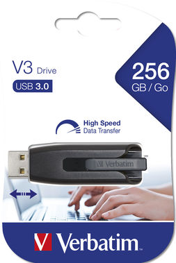 VERBATIM - USB 3.0 SUPERSPEED STORE'N'GO V3 DRIVE - NERO - 49168 - 256GB VERB49168