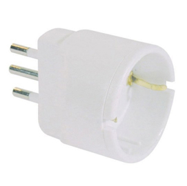 ADATTATORE SEMPLICE CON SPINA 2P+T 10A - PRESA SCHUKO 10A - MKC 62606