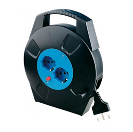 PROLUNGA CON AVVOLGICAVO DA 8 MT - 2 PRESE SCHUKO-BIPASSO - MKC 62239