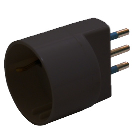 ADATTATORE SEMPLICE - SPINA 2P+T 16 A - PRESA SCHUKO 16 A - NERO - MKC 68207