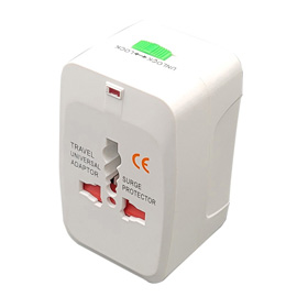 ADATTATORE DA VIAGGIO UNIVERSALE - 2 PRESE USB - BIANCO - MKC MELCHIONI 98111