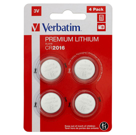 VERBATIM - BLISTER 4 MICROPILE A PASTIGLIA CR2016 - LITIO - 49531 - 3V VERB49531