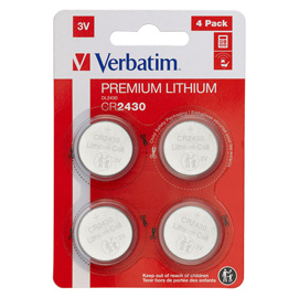 VERBATIM - BLISTER 4 MICROPILE A PASTIGLIA CR2430 - LITIO - 49534 - 3V VERB49534