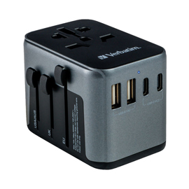 ADATTATORE DA VIAGGIO VERBATIM UTA-03 PD30W / QC / 2XUSB / 2XTYPE-C VERB49545