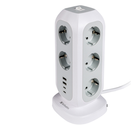 TORRE DI ALIMENTAZIONE MULTI-SPINA EUPT-01 CON 2 X USB-C / 2 X USB-A VERBATIM VERB49547