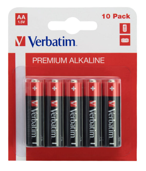 VERBATIM - BLISTER 10 PILE ALKALINE STILO AA - 49875 VERB49875