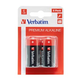 VERBATIM - SCATOLA 2 PILE ALKALINE MEZZA TORCIA C - 49922 VERB49922