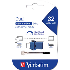 VERBATIM - MEMORIA USB 3.0 STORE 'N' GO DUAL DRIVE - USB-A / USB-C - 32 GB - 49966 VERB49966