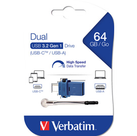 VERBATIM - MEMORIA USB 3.0 STORE 'N' GO DUAL DRIVE - USB-A / USB-C - 64 GB - 49967 VERB49967