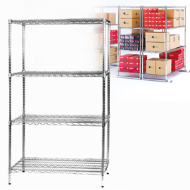 KIT SCAFFALE ARCHIMEDE - 4 RIPIANI - ACCIAIO CROMATO - 60X90X160 CM - SERENA GROUP 77017