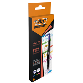 EVIDENZIATORI DUAL TIP INTENSITY - COLORI ASSORTITI - BIC - CONF. 6 PEZZI 98565