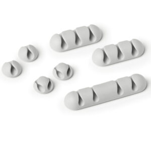 MIX CLIP CAVOLINE FERMACAVI - ADESIVI - GRIGIO - DURABLE - CONF. 7 PEZZI 88876