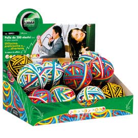 RUBBERBALL - DIAMETRO 5 CM - COLORI ASSORTITI - LEBEZ - DISPLAY DA 15 SFERE DI ELASTICI 63368