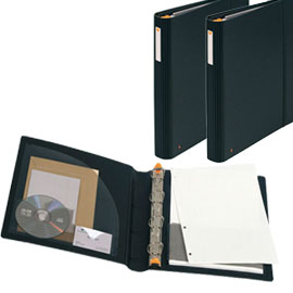 RACCOGLITORE EXABINDER EXACTIVE  - 4 ANELLI A D 30 MM - 29,7X24,2 CM - PPL - NERO - EXACOMPTA 64492