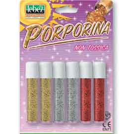 PORPORINA GLITTER - 2GR - COLORI ASSORTITI - LEBEZ - CONF. 6 TUBI 46580