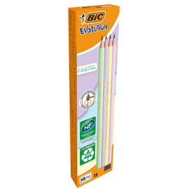 MATITA EVOLUTION PASTEL - GRADAZIONE HB - COLORI ASSORTITI - BIC - CONF. 12 PEZZI 101395