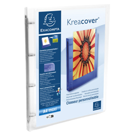 RACCOGLITORE PERSONALIZZABILE KREACOVER - PP - 4 ANELLI TONDI 15 MM - DORSO 2 CM - A4 MAXI - TRASPARENTE - EXACOMPTA 102322